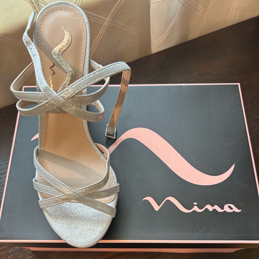 Nina Women's Glittering Silver Heels